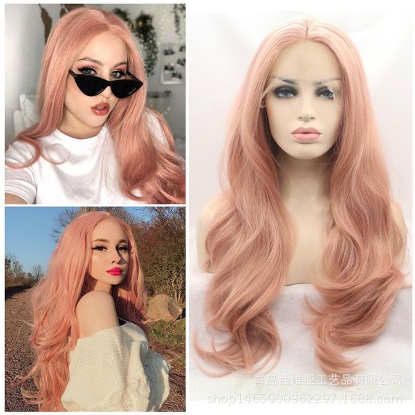 

synthetic wigs long straight wave lace front perruques for black women natural middle part cosplay heat resistant fiber sinuo