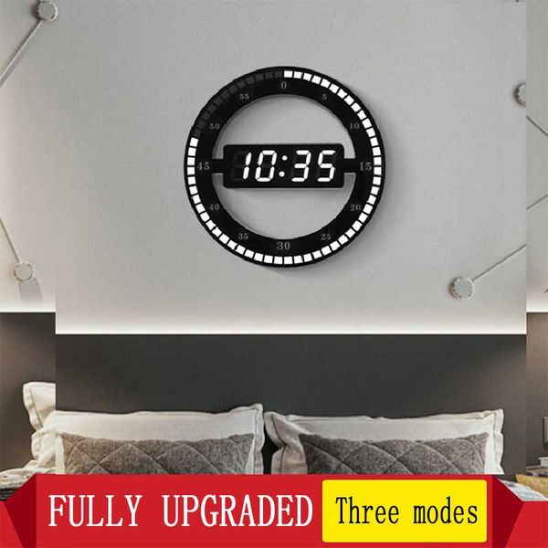 

wall clocks upgrade in creative clock mute digital electronic simple led round night light 12 inch decorative
