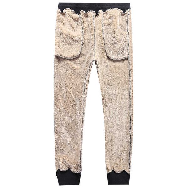 Inverno Masculino Manter Calças Morenas Calças Fleece Homens 5XL Tamanho Grande Calças Casuais Engrossar Sweatpants Male Marca Sportwear, GA725 Y0811