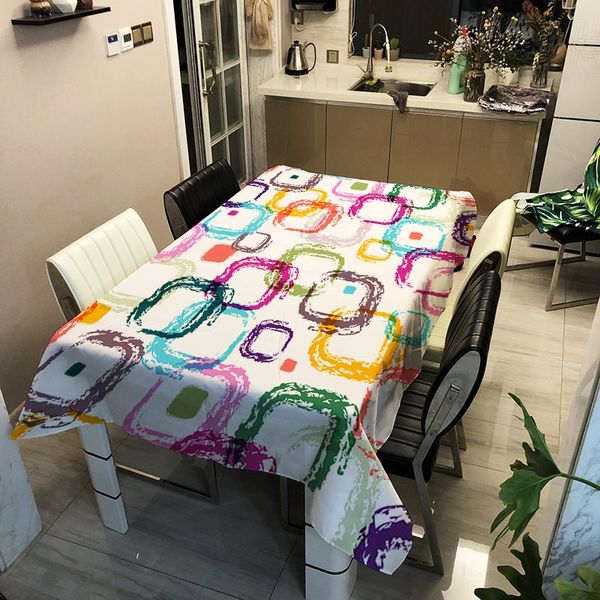 

table cloth polyester waterproof rectangle cover home -kitchen living room decor nappe manteles
