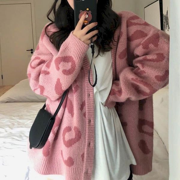 

women's sweaters knitted cardigan spring autumn new loose grunge clothes sweater outer wear v-neck coat jacket women elegant casua, White;black