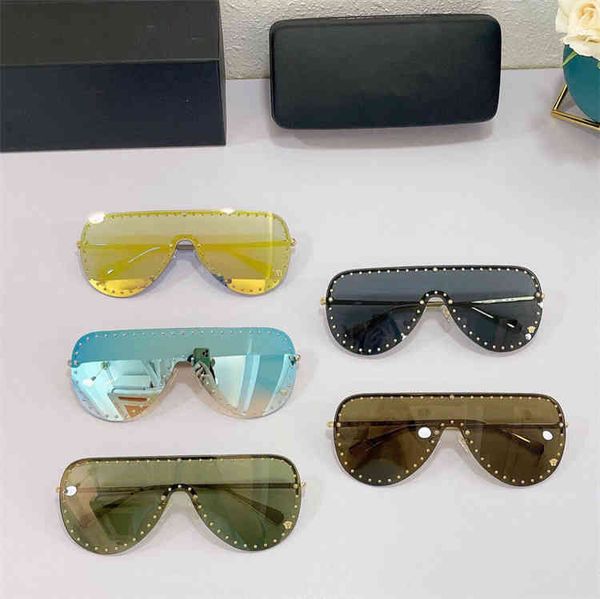 

2022 factory wholesale personalized head goggles toad sunglasses fashion rivet large frame ve2230, White;black