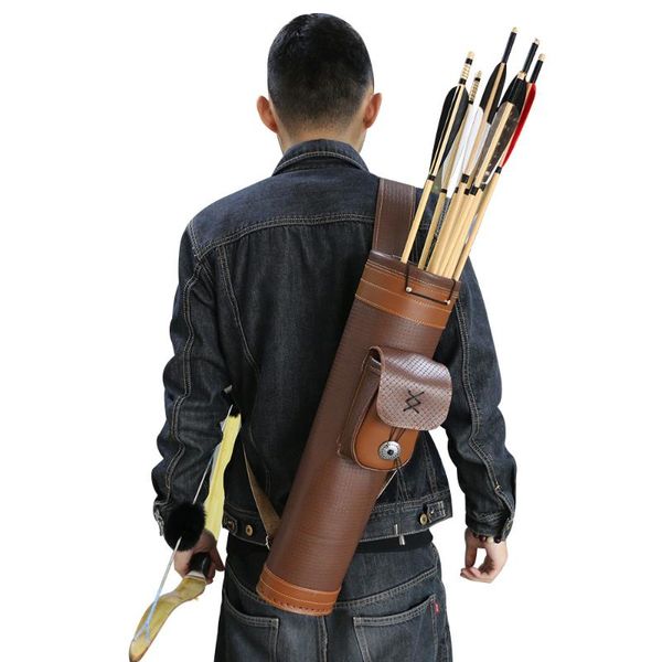 

party masks cowhide leather shoulder type large capacity quiver archery supplies outdoor hunting simple and convenient back hanging