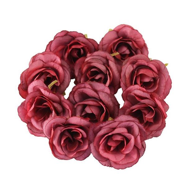 

20pcs 4cm mini artificial silk rose flower head for wedding christmas party decoration diy wreath scrapbook craft fake qylahz