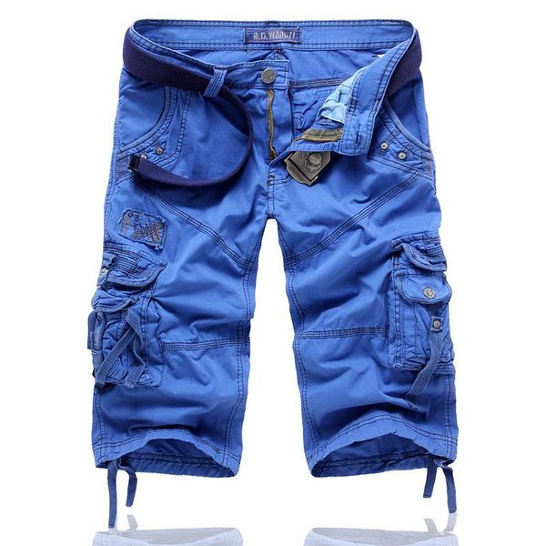 

men's shorts men cropped trousers summer designer multi pocket plussize casual tooling cotton cargo pants overalls, White;black