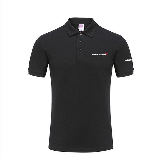 

summer business casual male mclaren men polo shirt short sleeve cotton, White;black