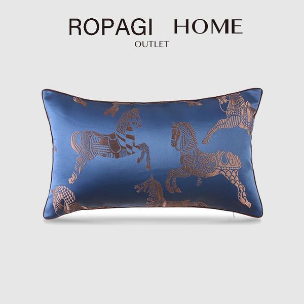 

pillow case home lumbar cover antique chinese style silk satin horse jacquard cushion for living room sofa bedroom fall decor