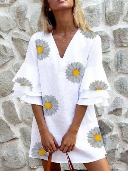 

2020 mid waist white urban casual pullover loose long sleeve chinese style printed skirt women's dress.3xl200g, Black;gray