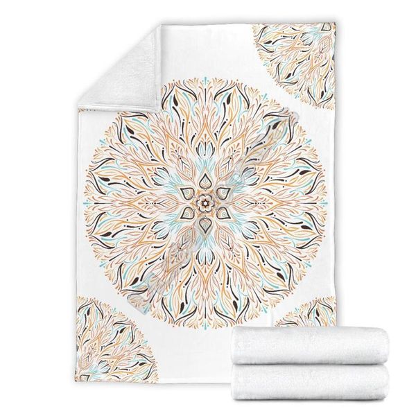 

mandala white 3d printed fleece blanket beds hiking picnic thick quilt fashionable bedspread sherpa throw blanket 05