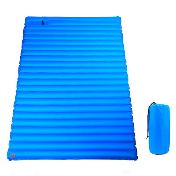 

outdoor pads double sleeping pad press ultralight inflatable cushion tent mat camping three thick padded
