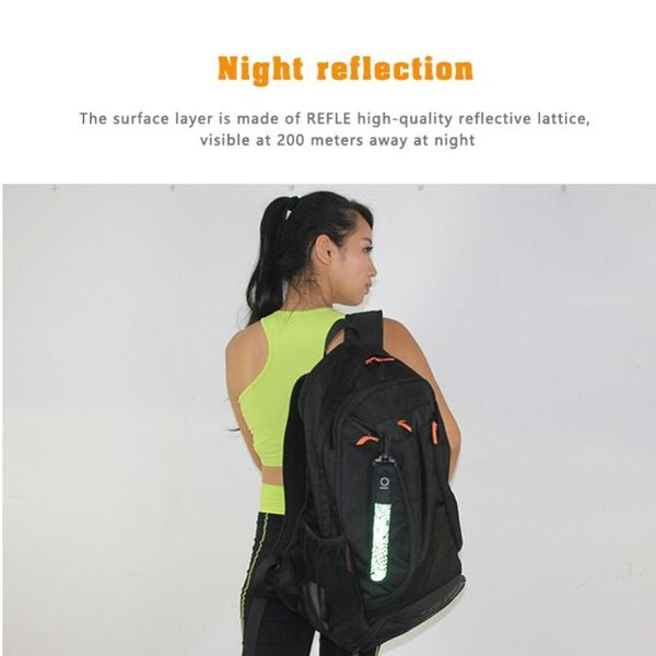 

elbow & knee pads sports safety led light reflective belt outdoor climbing backpack pendant hiking accessories 5 colors, Black;gray