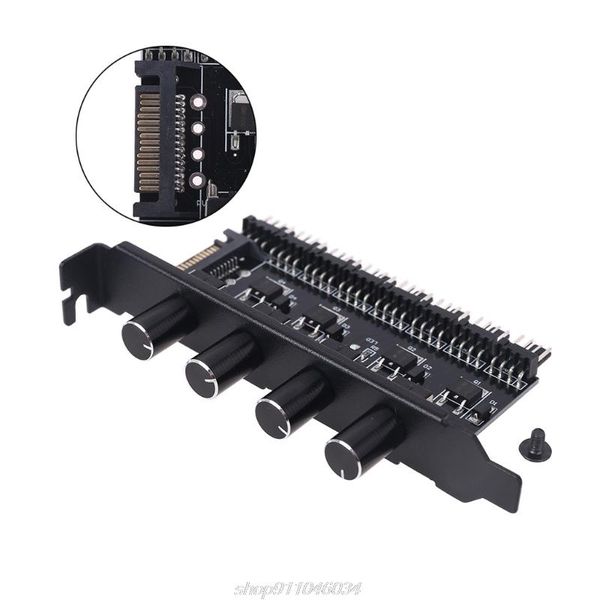 

pc 1/4 knob cooling fan hub sata power supply adapter speed controller for computer case hdd vga pwm pci m04 21 dropshipping
