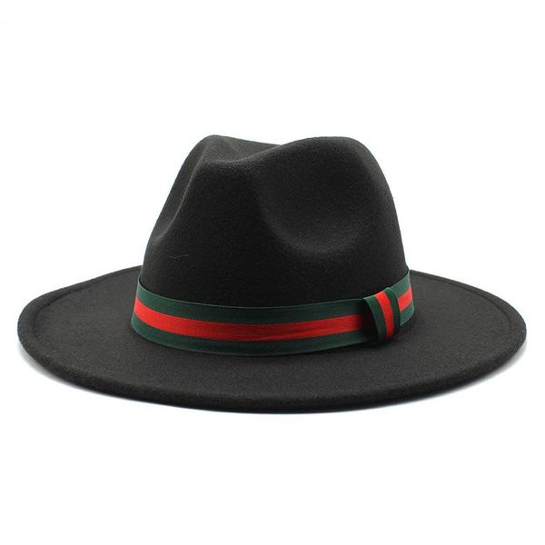 

wide brim hats style big hat for autumn and winter fashion flat men women woolen jazz, Blue;gray