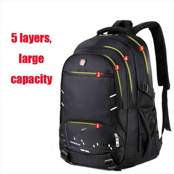 

large capacity men backpack lapwaterproof black multifunctional computer back pack male students teen schoolbag