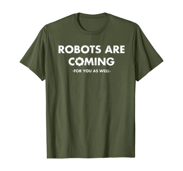 

robots are coming for you automation yang 2020 t-shirt, White;black
