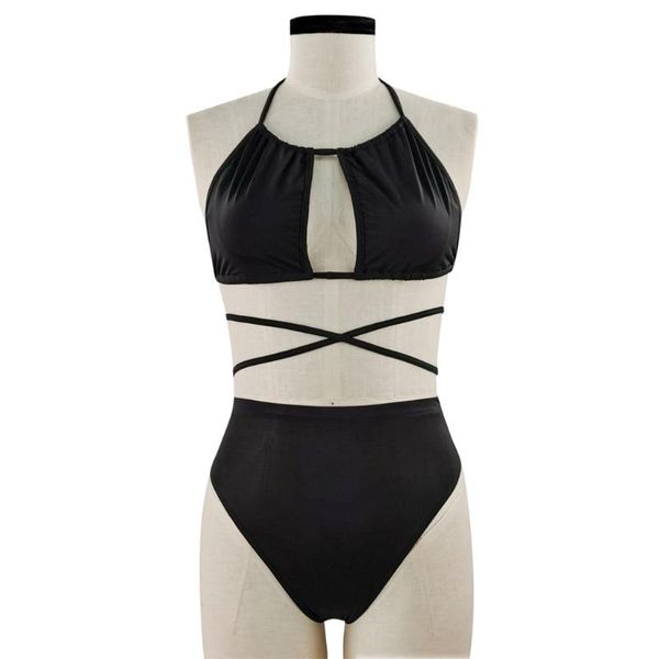 

women's plus size swimsuits two piece high waist backless swimwear bikini