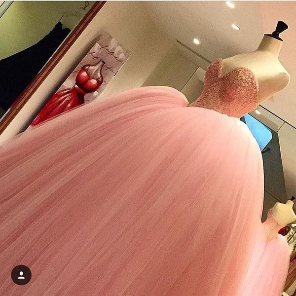 

party dresses pink puffy ball gown prom long sweetheart princess beaded lace tulle teens gowns 2021 vestido de fest, White;black