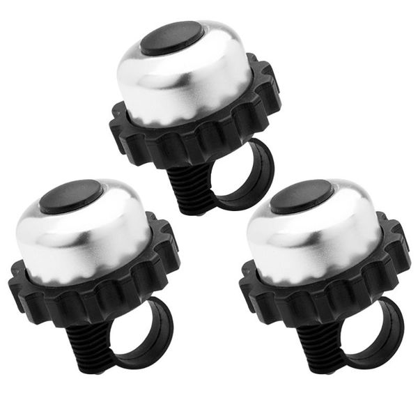 

bike horns 3pcs vintage bell rotating cycle practical horn accessories (silver)