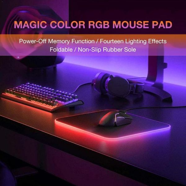 

mouse pads & wrist rests colorful gaming pad desk mat computer rgb large gamer with backlight for laptop