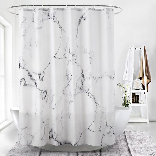 

rectangle nordic white marble pattern shower curtain waterproof bathroom curtain home decoration bath curtains farmhouse decor