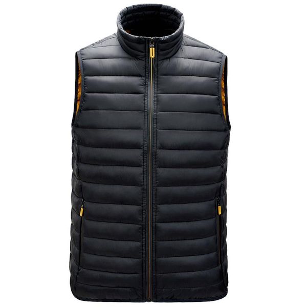 

men's vests vest jackets sleeveless 2021 autumn mens warm homme winter casual padded cotton waistcoat chalecos para hombre, Black;white