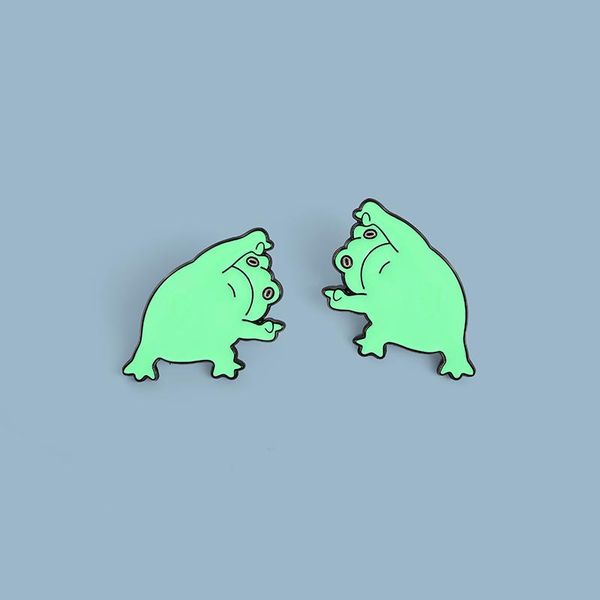 

pins, brooches funny green frog enamel pin badge cute animal for kids friends backpacks cartoon lapel pins bulk jewelry gift wholesale, Gray