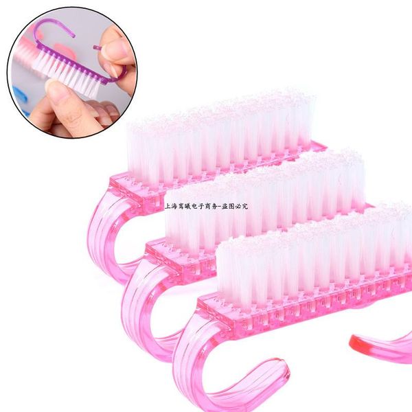 

nail brushes 10 pcs/lot acrylic brush pink color art manicure pedicure soft remove dust plastic cleaning file tools, Yellow