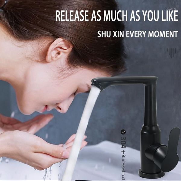 

bathroom sink faucets black 304 stainless steel bathtub faucet & cold water mixer vanity tap deck mounted counterinstallatio1