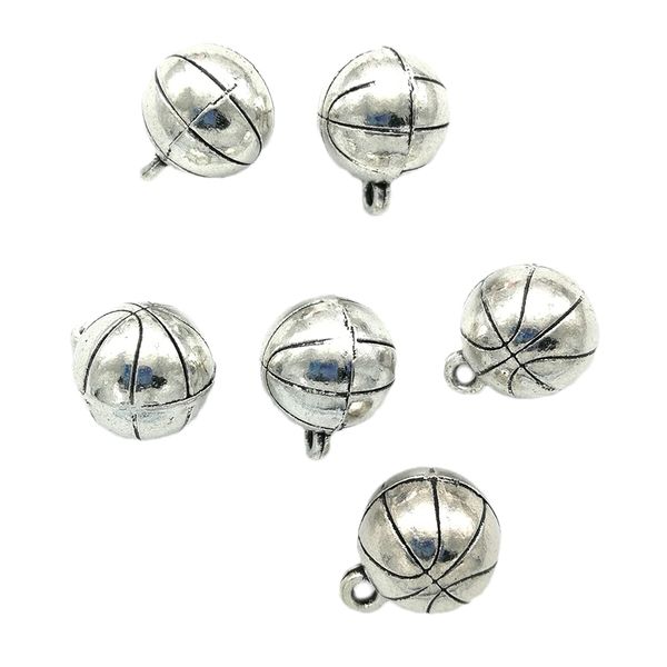 Toptan 50 adet Basketbol Antik Gümüş Charms Kolye Takı DIY Kolye Bilezik Küpe Retro Tarzı için 14 * 11mm DH0785