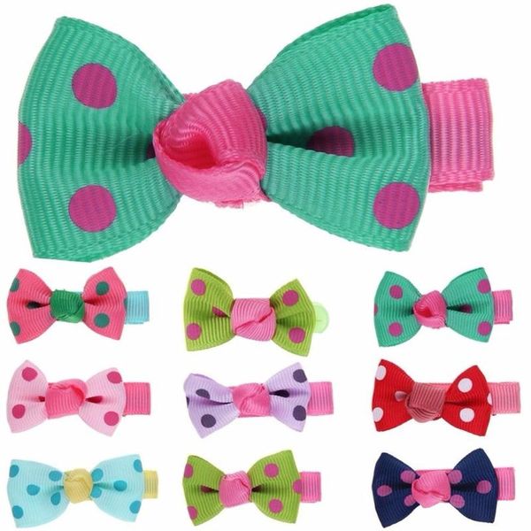 

new set 10pcs fashion girls hair clip colorful bow hairpins hair accessories cute small hairgrip mini pin for girls kids, Slivery;white