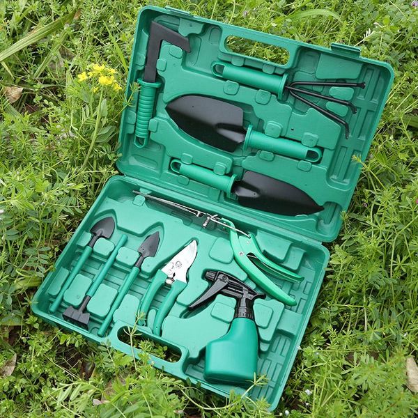 

professional hand tool sets 2-10pcs garden tools set,with carrying case gardening kit,spray bottle,pruning shears,shovel,rake,grass