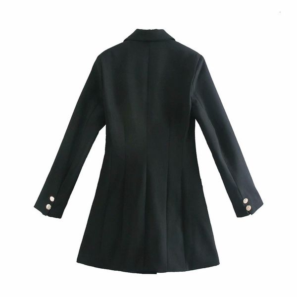 

new 2021 black blazer women long sleeve slim mini female gold button zx9q, White