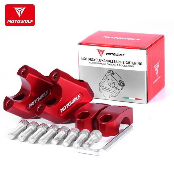 

handlebars 1 pair motowolf motorcycle handlebar heightening riser bar clamp mount 22/28mm moto bike fixed seat clamps rearward shift