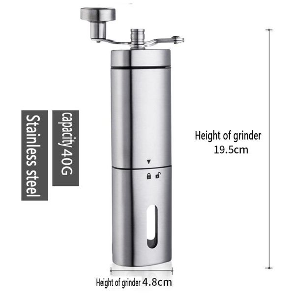 

manual coffee grinders hand grinder folding handle ceramic grinding core grind uniformly adjust thickness waterproof baking tools
