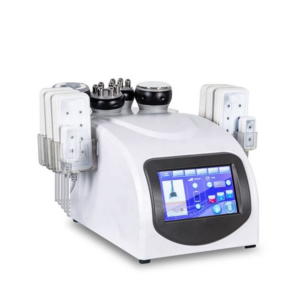 

product 6 in 1 40k ultrasonic cavitation vacuum body anti cellullite radio frequency 8 pads lipolaser home salon use slimming machine