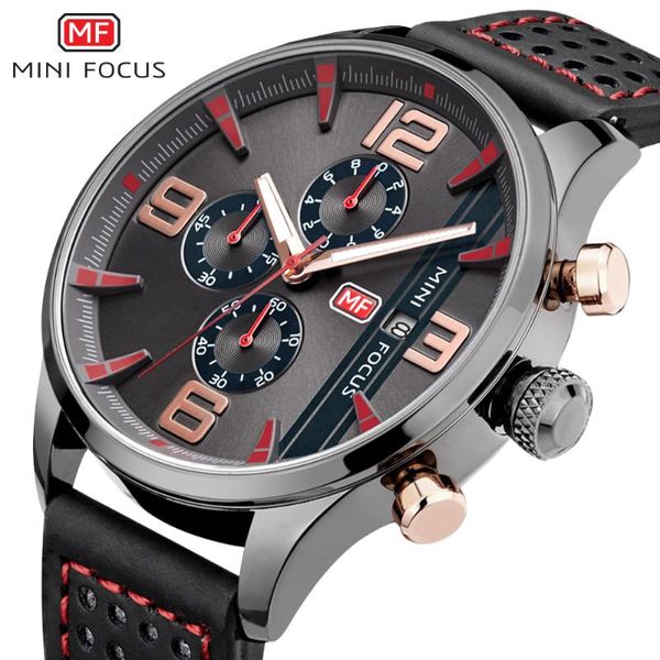 

wristwatches brand minifocus men's fashion quartz wrist watch waterproof sport men hour auto date clock for male relogio masculino, Slivery;brown