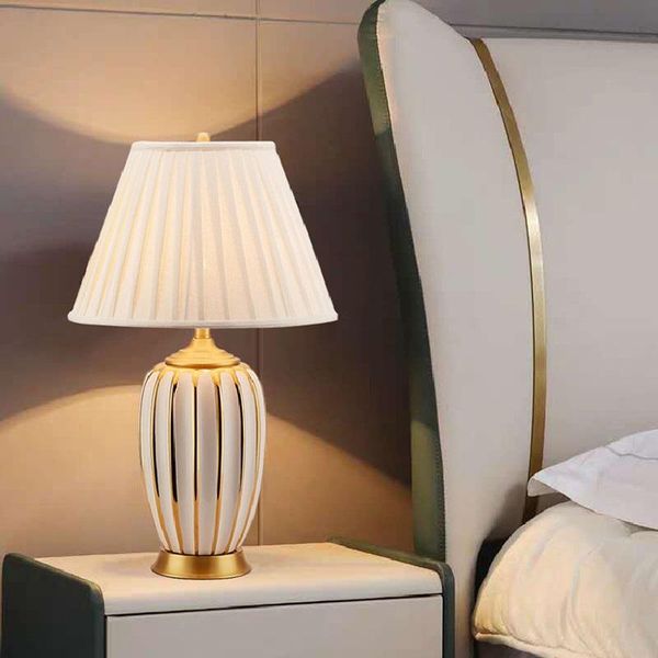 

table lamps light luxury post-modern american lamp bedroom decoration bedside european style creative simple warm wedding ceramic