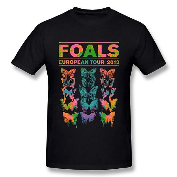

men's t-shirts fashion men foals europe tour band cover black t shirt, White;black