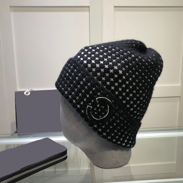 

wool knitted cap designer hat womens luxury fashion swallow gird hats skull caps letter brand winter warm habbly, Blue;gray