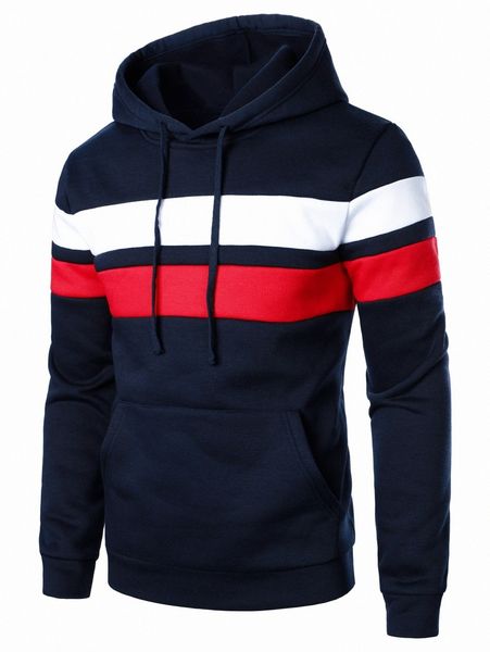 

men colorblock drawstring detail sweatshirt a9gu#, Black