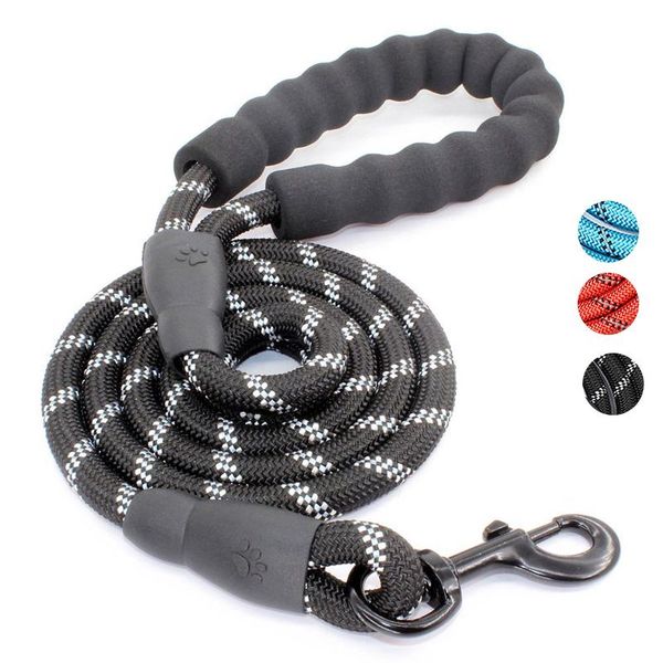 

dog collars & leashes 1.5m strong nylon leash collar dogs rope with comfortable padded handle highly reflective threads for medium and large