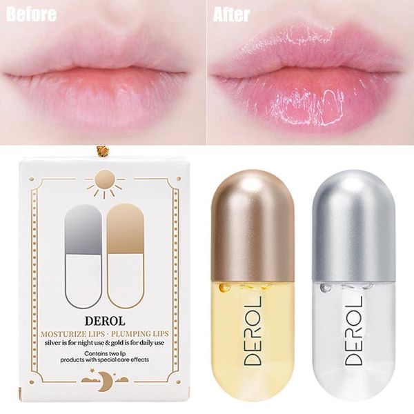 

lip gloss 2pcs/set ginger mint clear mineral oil vitamin e moisturizing care essence makeup liquid lipsticks serum cosmetic