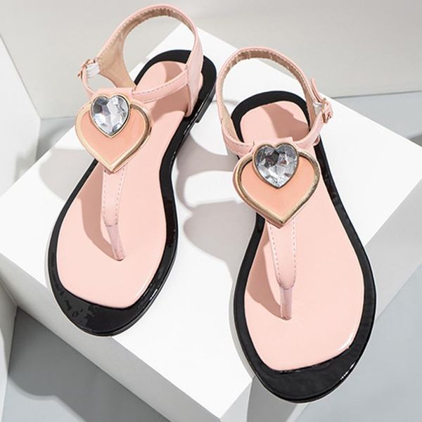 

women clip toe crystal sandals ladies buckle strap slippers female fashion casual summer flats shoes woman beach plus size 2021, Black