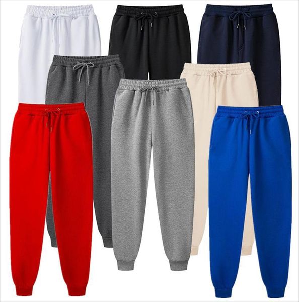 

classic polyester sweatpants loose long women pants fitness sports workout joggers solid color drawstring casual track trousers, Black