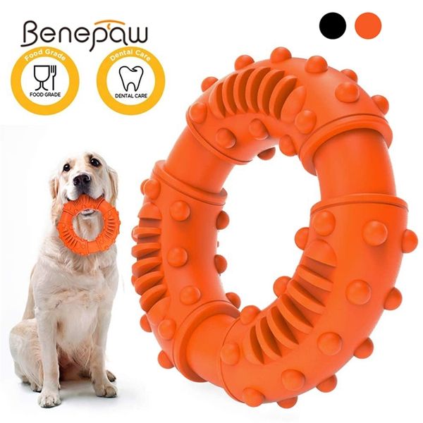 Benepaw Forte giocattolo da masticare in gomma per cani Pulizia dei denti Non tossico Indistruttibile Cuccioli Giocattoli per cani di piccola taglia media Pet Play 210312