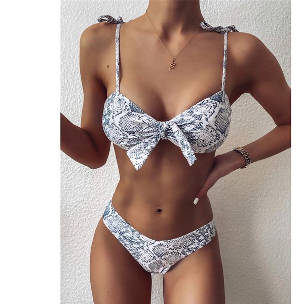

omen 2021 mode serpentine print boog push-up bh bikini set batsuit snake badmode biquini swimmers, White;black