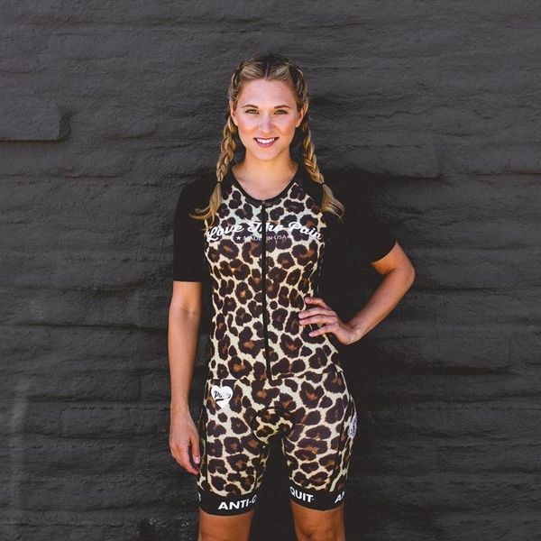 

racing sets love the pain pro team skinsuit women's triathlon bike jumpsuit clothing running riding multifunctional one-piece suit, Black;blue