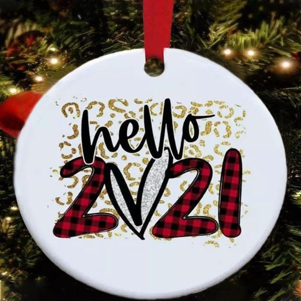 

pendant necklaces merry christmas door hanger pendants ornament round farmhouse front decor bulk circle 10cm goblet/leopard print/2021, Silver