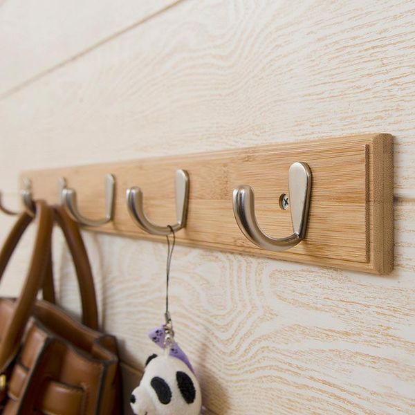

hangers & racks modern style bamboo coat hanging hook hanger decoration for livingroom/kitchen/bedroom storage holders stainless zinc