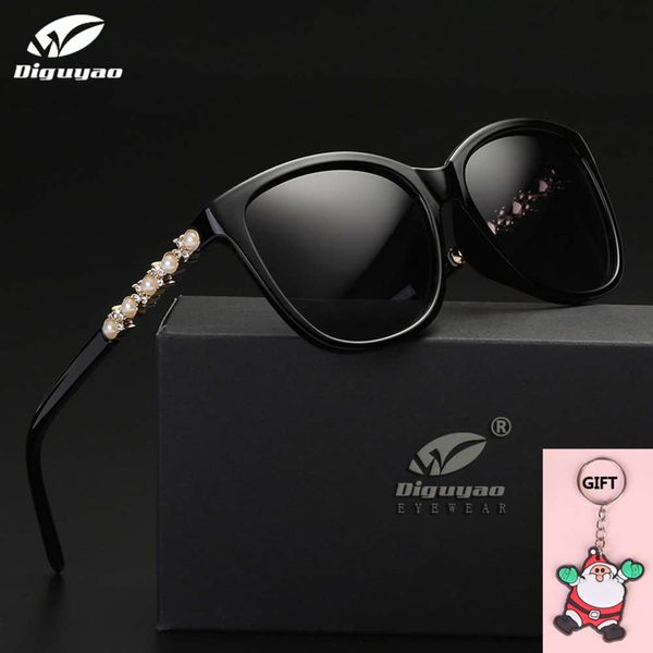 

female sunglasses luxury 2020 polarized uv400 diamond pearl decoration retro sun glasses women shades gafas de sol, White;black